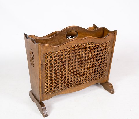 Newspaper holder, polished wood, French wicker, 1940
Great condition
