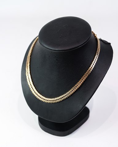 Geneva Necklace With Safety Clasp & Box Clasp - 14 Karat Gold - Hallmarked 585 - 
Signed "Guldvirke"
