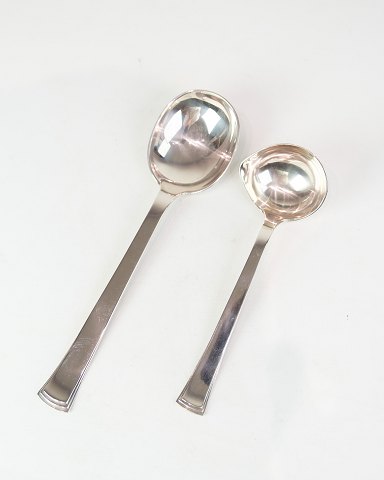 Serving Spoon & Sauce Spoon - Congo - No. 32 - Silver - Evald Nielsen
