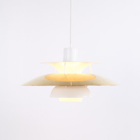 Poul Henningsen Pendelleuchte Modell PH 5 aus Messing, Louis Poulsen