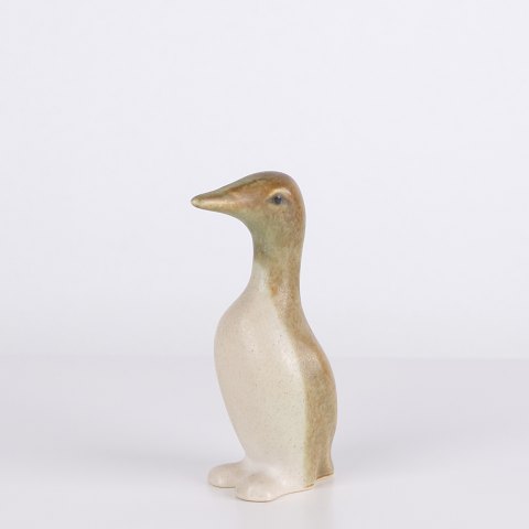 Keramische Pinguin Figur von Knud Basse aus Glasiertem Steingut, Dänisches Design, 1960er Jahre