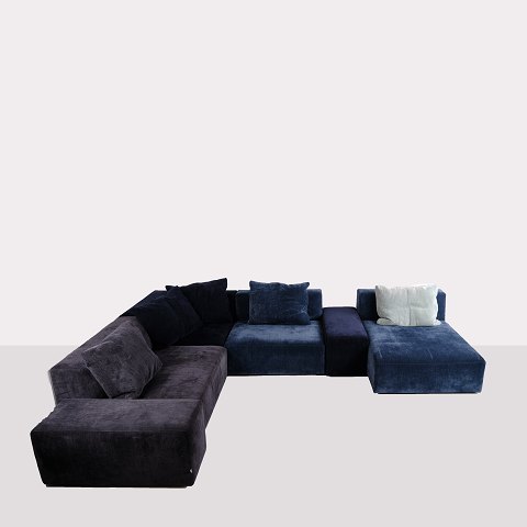Komplettes Eilersen Modulsofa aus Blauem Stoff mit Kissen