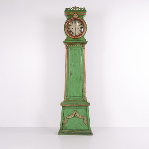 Bornholmer Standuhr „Frøken“ mit Originaler Grüner Bemalung von 1790