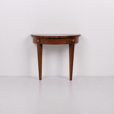 Antiker Konsolentisch aus Obstholz mit Intarsien und Vergoldeten Ornamenten aus den 1880er Jahren