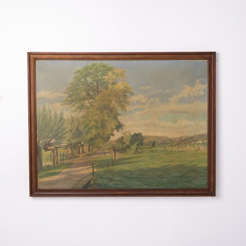 Ölgemälde auf Leinwand mit Landschaftsmotiv von Edith Bowall Datiert 1944
