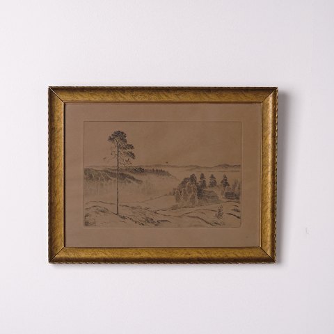 Druck mit Landschaftsmotiv aus den 1930er Jahren
