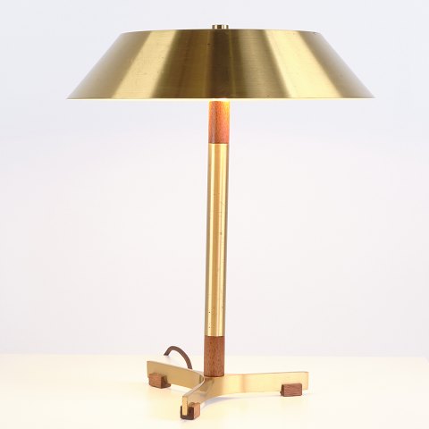 Jo Hammerborg President Tischlampe aus Teak und Messing von Fog & Mørup 1960er Jahre