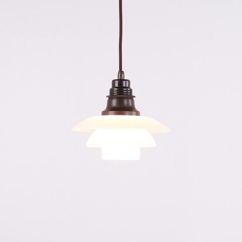 Poul Henningsen PH 2/2 Pendelleuchte mit Opalglas von Louis Poulsen 1930er Jahre