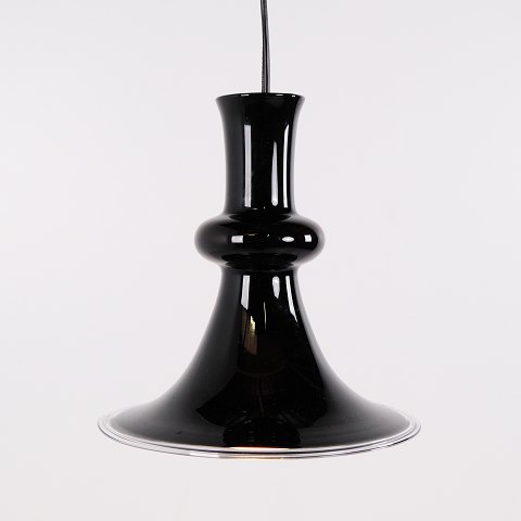 Michael Bang Etude Pendelleuchte aus Schwarzem Glas für Holmegaard 1970er Jahre