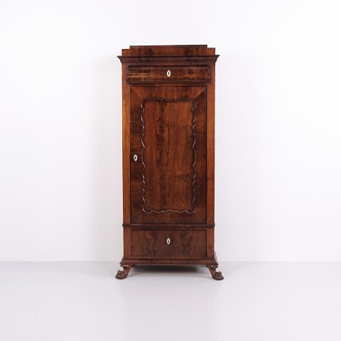 Antiker Silberbesteckschrank aus Handpoliertem Mahagoni mit Löwenfüßen, 1860er-Jahre