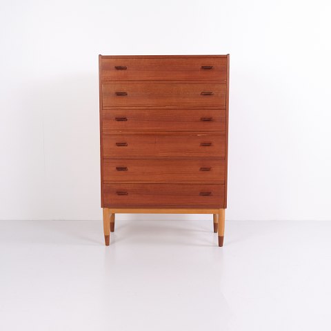 Poul M. Volther Kommode aus Teak und Eiche mit 6 Schubladen für Munch Møbler 1960er Jahre