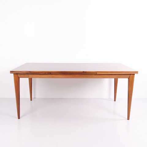 Niels Otto Møller Esstisch aus Teak mit Einlegeplatten für J.L. Møllers Møbelfabrik 1950er–60er Jahre