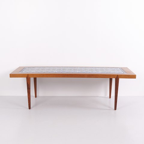 Severin Hansen Couchtisch aus Palisander mit Blauen Fliesen der Königlichen Porzellanmanufaktur