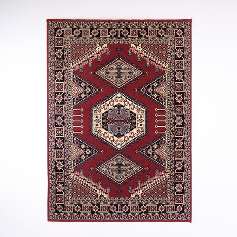 Persisch Inspirierter Orientteppich mit Geometrischem Medaillonmuster