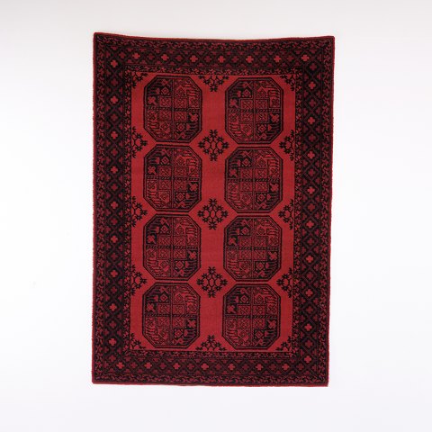 Afghan Akhche Orientteppich in Roten und Dunklen Farbtönen 178 x 121 cm