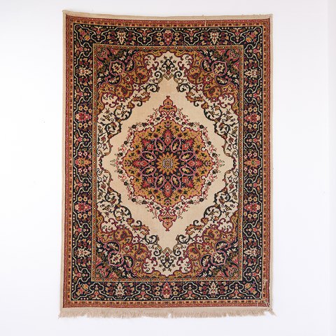 Kashan Orientteppich mit Medaillon und Blumenmuster 225 x 157 cm