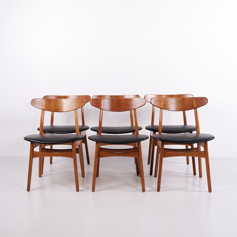 Hans J. Wegner Satz von 6 CH30 Esszimmerstühlen für Carl Hansen & Søn 1950er–60er Jahre
