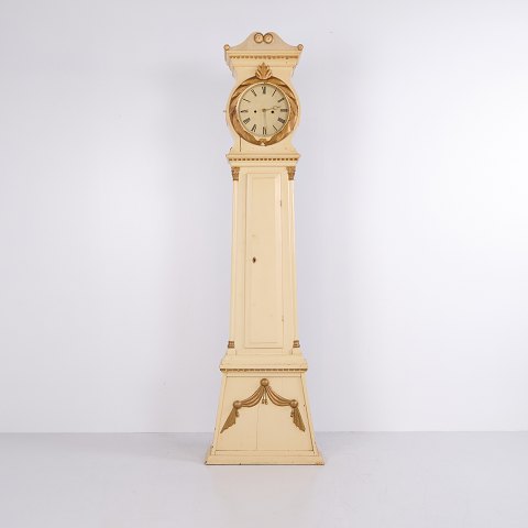 Antike Frøken Bornholmer Standuhr Weiß Bemalt aus den 1790er Jahren