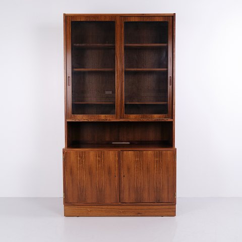 Carlo Jensen Zweiteiliger Vitrinenschrank aus Palisander für Hundevad & Co. 1960er Jahre