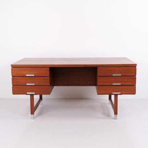 Kai Kristiansen Freistehender Schreibtisch Modell EP401 aus Teak für Eigil Petersens Møbelfabrik 1960er Jahre