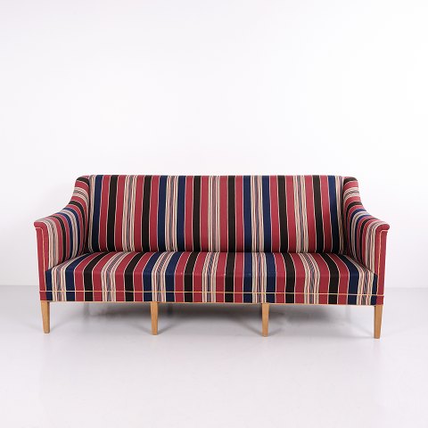 Kaare Klint Dreisitzer Sofa Modell 6092 aus Mahagoni und Wolle für Rud. Rasmussen