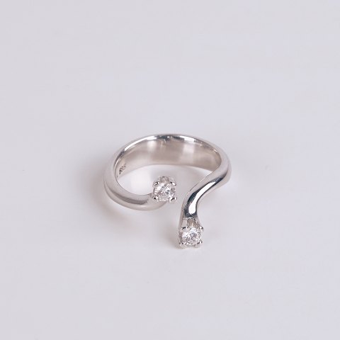 Ole Lynggaard Ring 14 Karat Weißgold mit Diamanten