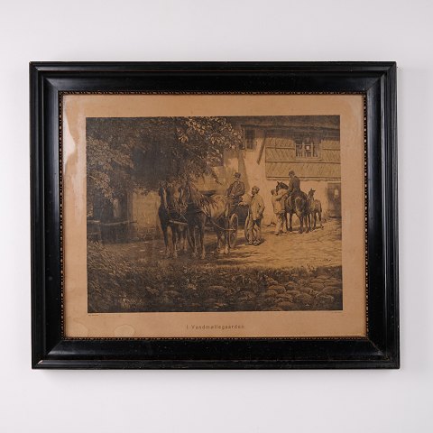 Otto Bache Druck “I Vandmøllegaarden” 63 x 76 cm