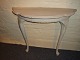 Half round console table from around the year 1920, painted grey. 5000m2 showroom.