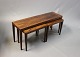 Nest of tables in rosewood designed by Severin Hansen and manufactured by Haslev furniture factory.5000m2 showroom.