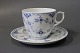 Royal Copenhagen blue fluted half lace cocoacup with saucer.5000m2 showroom.