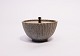 Ceramic bowl in light blue/turqouise colours and with brass lid by Arne Bang, no.: 118.5000m2 showroom.