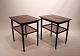 A pair of side tables of rosewood with papercord shelf of danish design from the 1960s.5000m2 showroom.