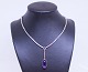 Necklace with amethyst and of 925 sterling silver, stamped N.E. FROM.5000m2 showroom.