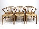 Set of Wishbone chairs - Model CH24 - Oak & natural wicker - Hans J. Wegner - 
Carl Hansen
