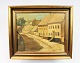 Oil painting with motif of a village signed by Oscar Johansson in 1918.5000m2 showroom.