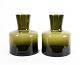 A pair of vases of dark green glass by Holmegaard.5000m2 showroom.