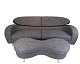 Two-person sofa - Gray wool fabric - Pouf - Brunstad
