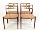 Set of 4 Dining Chairs - Model 79 - Rosewood & Plank Wicker - Niels Otto Møller 
- JL Møllers Furniture Factory - 1960s
Great condition
