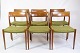 Set of 6 Dining Chairs - Model 77 - Teak & Green Paper Wicker - Niels O. Møller 
- 1960s
Great condition
