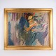 Oil Painting On Canvas - Gold Frame - Abstract - Motif Of Woman - Unknown Artist 
Year 1930s
