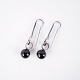 Earrings / Ear Hooks – Sterling Silver 925S – Black Agate – Regitze Overgaard 
for Georg Jensen – Model 473A
