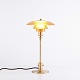 Poul Henningsen Tischlampe Modell PH 2/1 Limited Edition aus Messing mit bernsteinfarbenen Schirmen, Louis Poulsen