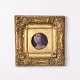 Porträtgemälde auf Platte mit Verziertem Goldrahmen aus den 1880er Jahren