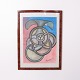 Druck mit Modernem Motiv in Rosa, Blau und Grauen Farbtönen Signiert 1995