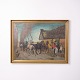 Signiertes Gemälde auf Leinwand mit Pferdemotiv, gerahmt