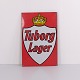 Tuborg Lager Emailschild mit Königskrone in Rot und Weiß