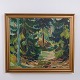 Ölgemälde mit Waldlandschaft, signiert, ca. 1950–1970
