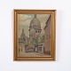 Ölgemälde von Sacré Coeur im Vergoldeten Rahmen ca. 1920er Jahre