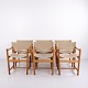 Set Esszimmerstühle Modell J102 aus massiver Eiche und hellem Canvas von Ditte und Adrian Heath für FDB Møbler