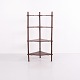 Antikes Eckregal / Etagere aus Holz mit 4 Ablagen und Gedrechselten Säulen
